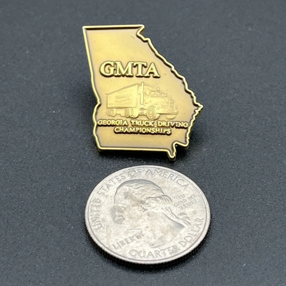 Georgia Truck Driving Championships GMTA Semi Truck Gold Tone‎ Lapel Hat Pin